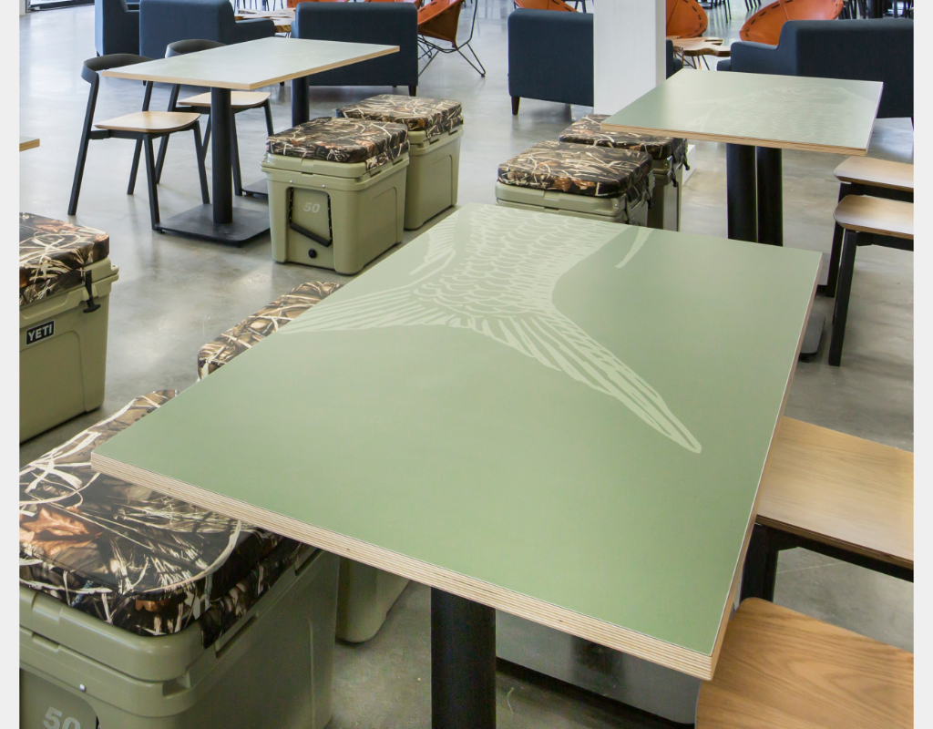 Original art tops subtly hint at your brand identity