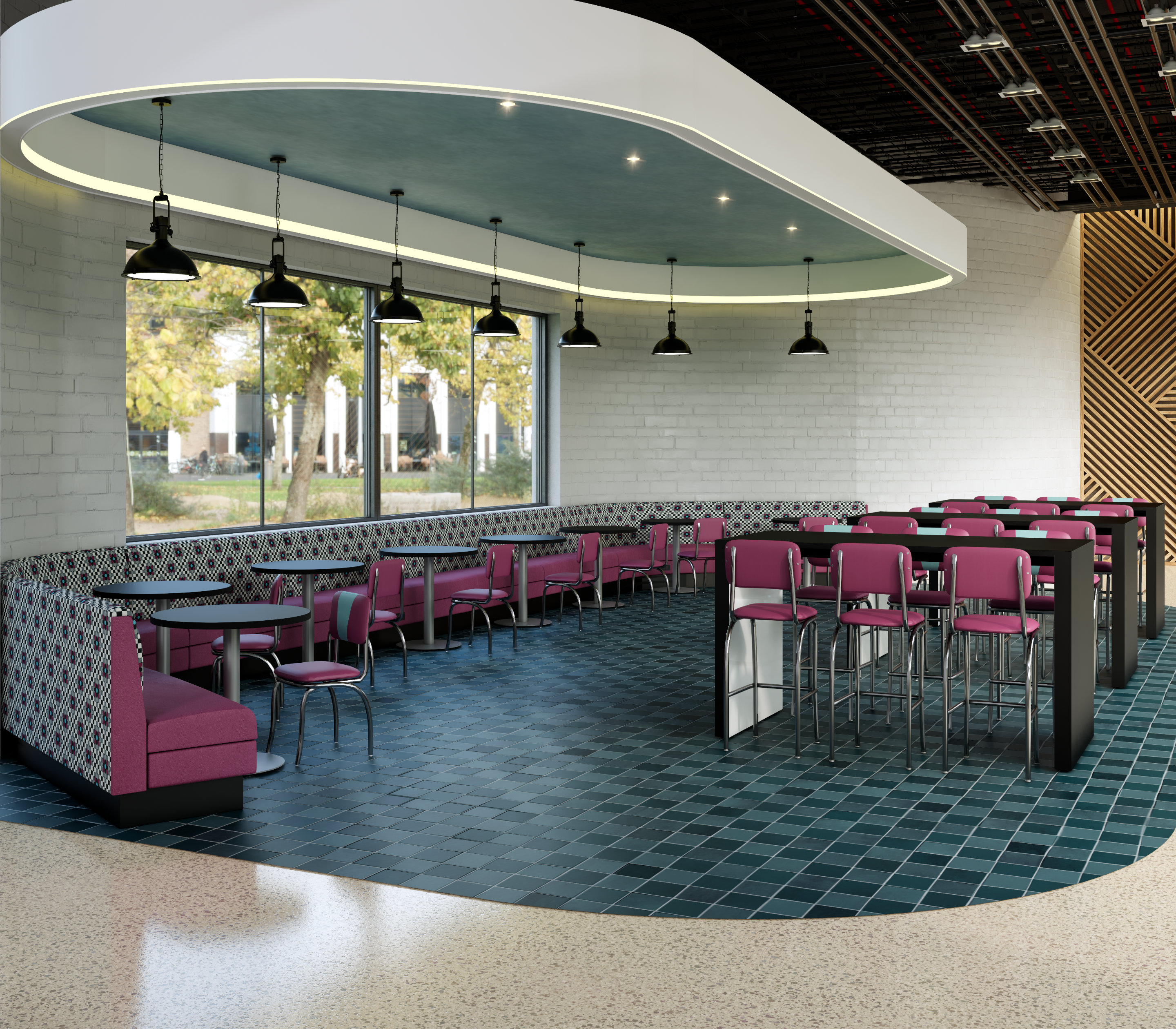 Multi-curve Venus wall bench