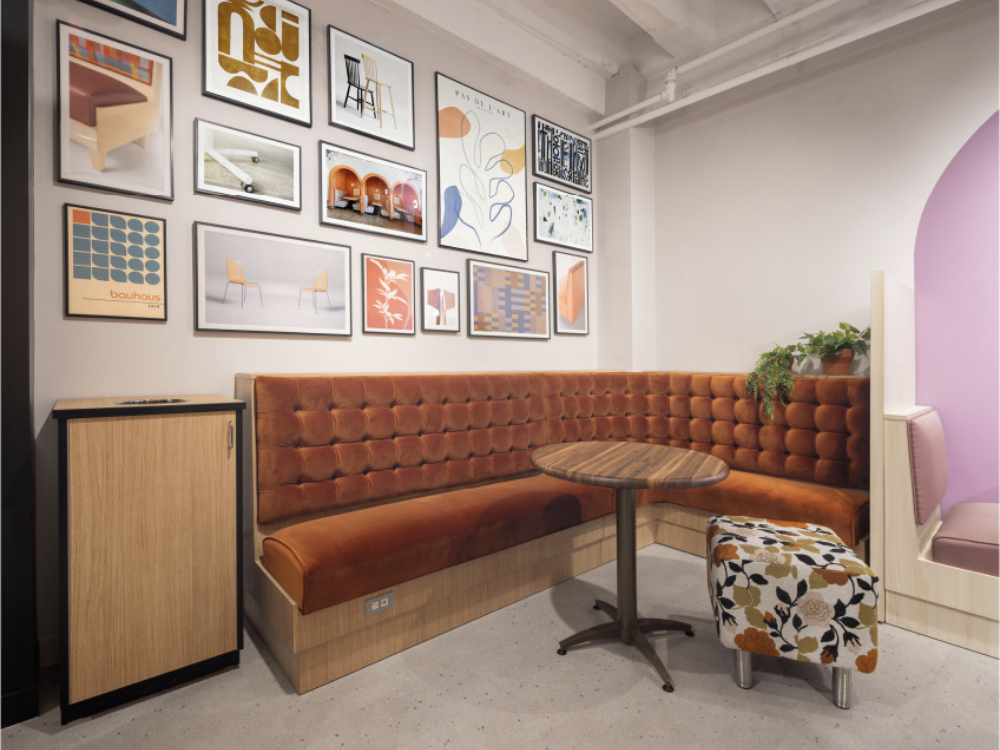 Jupiter L-Shape Wall Bench with Biscuit Tufting