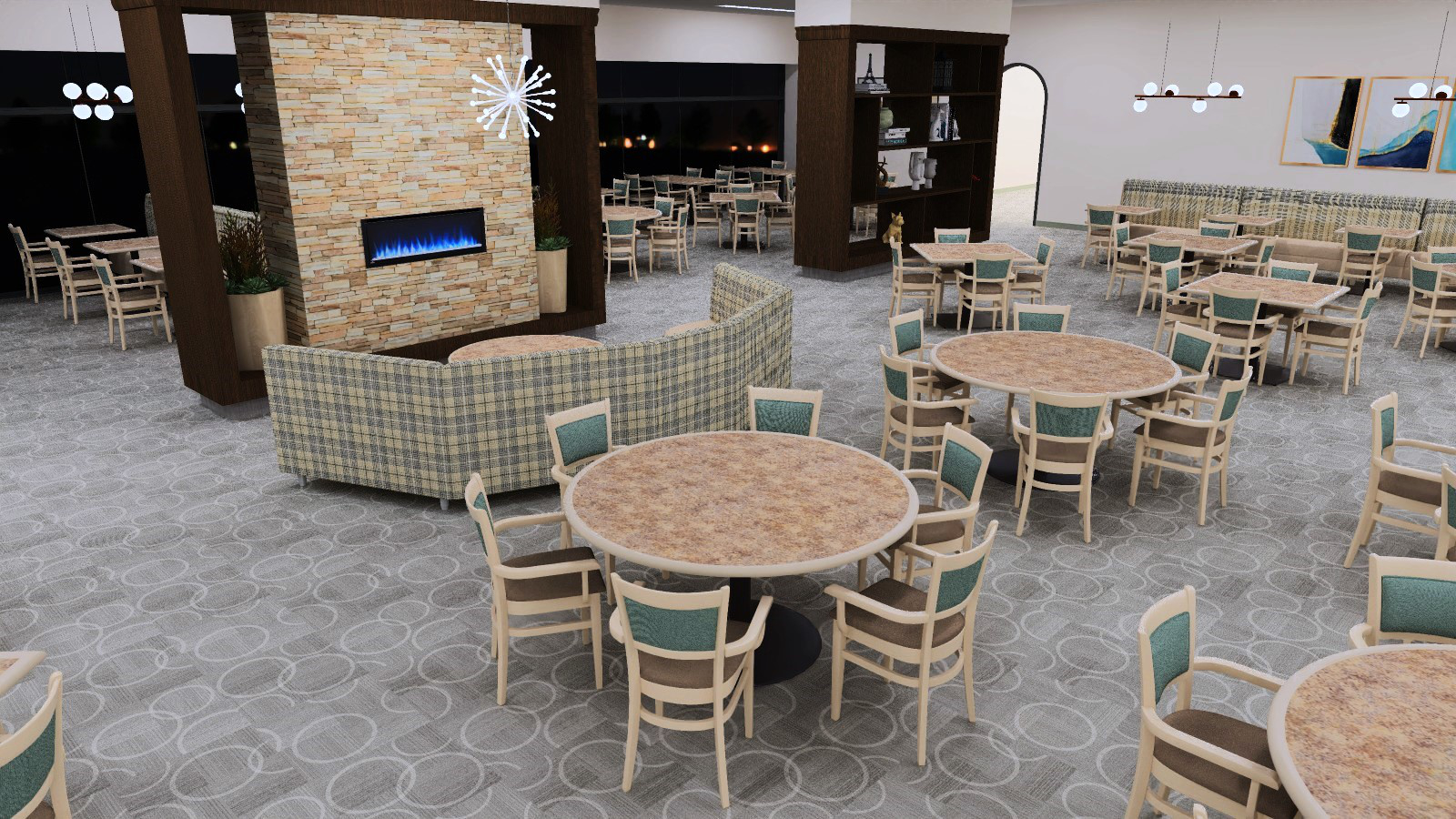 NeoCast Table tops in senior living