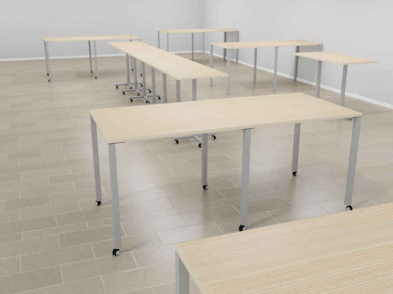 Silvertone Round Table Legs with Casters