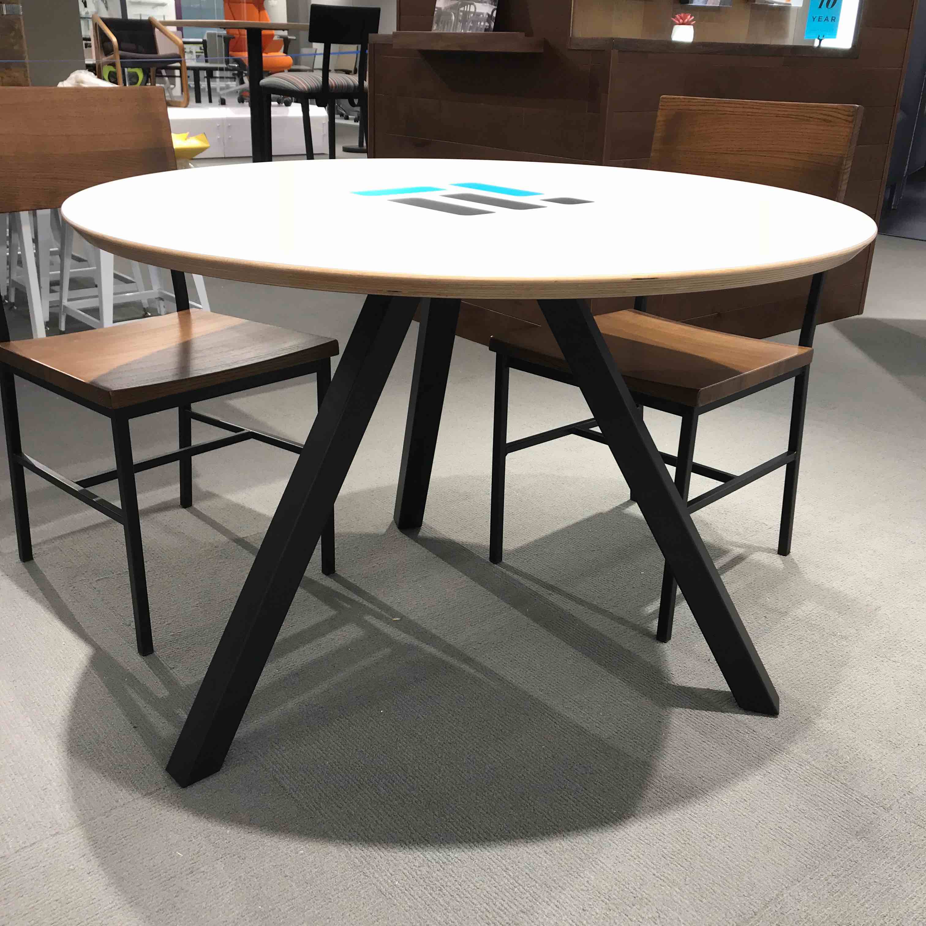 Black Wrinkle Table Legs: NeoCon 2018 Showroom