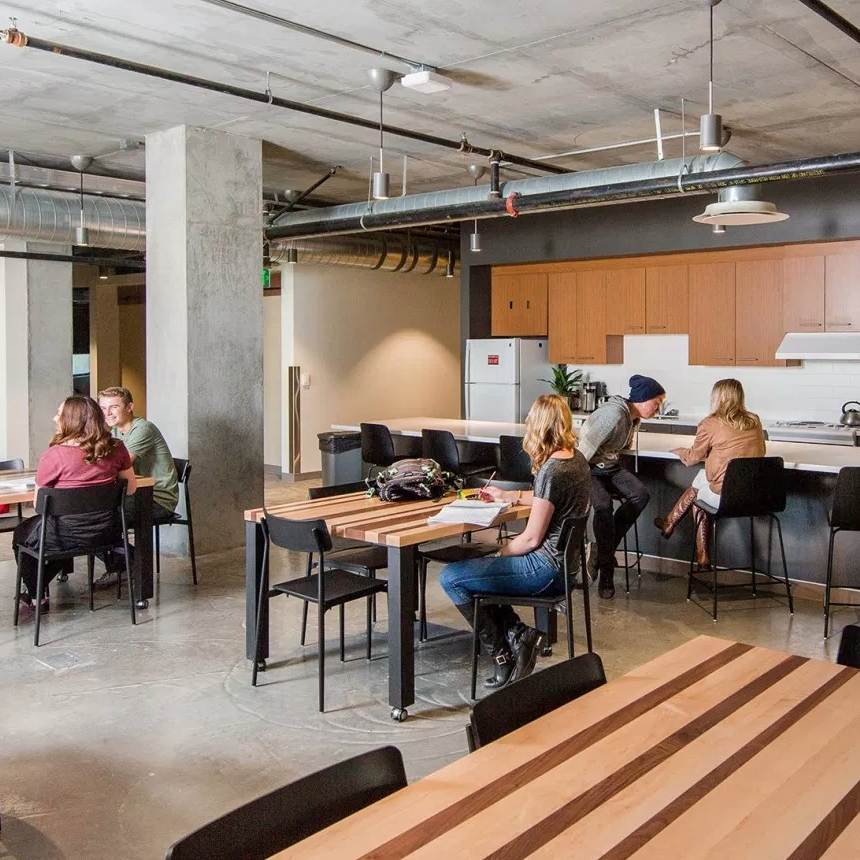 Black Wrinkle Table Legs: Lassonde Entrepreneur Institute at University of Utah