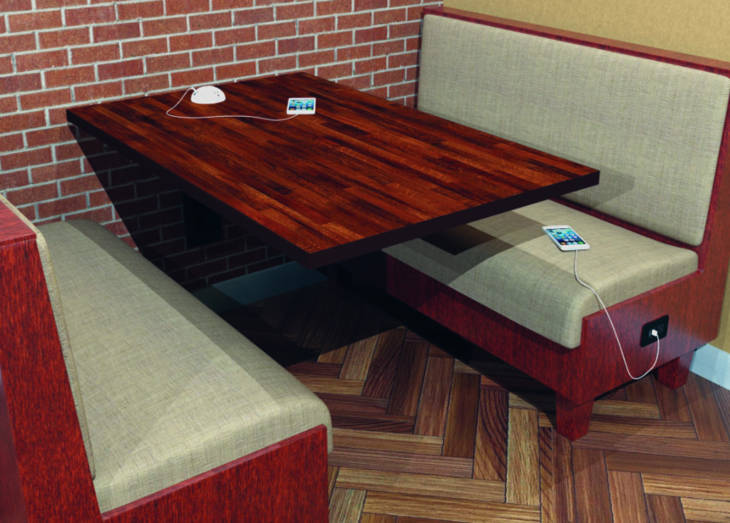 Shown with Table and Booth Power Options