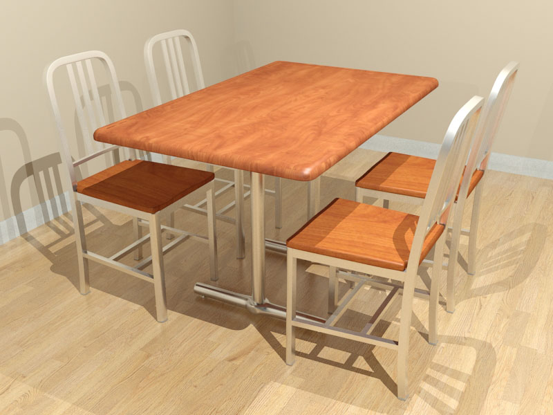 Bullnose Table Edge, Fruitwood Stain