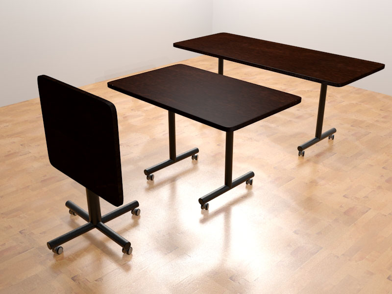 Flat Eased Table Edge, Espresso Stain