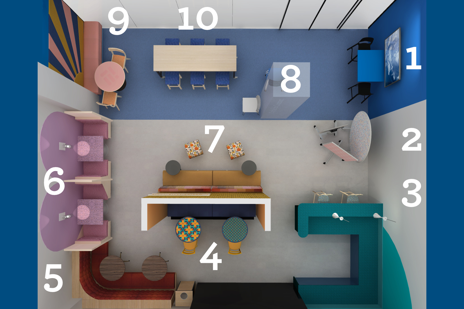 Plan view with labels for each area