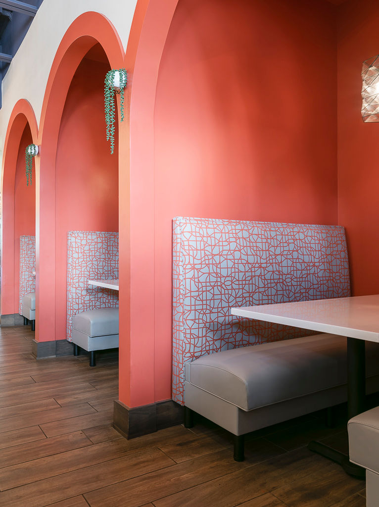 The use of color makes the space pop, and creates instant warmth