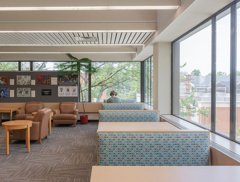 Laminate Frame Jupiter Booths, RightEdge laminate table tops with a PVC edge